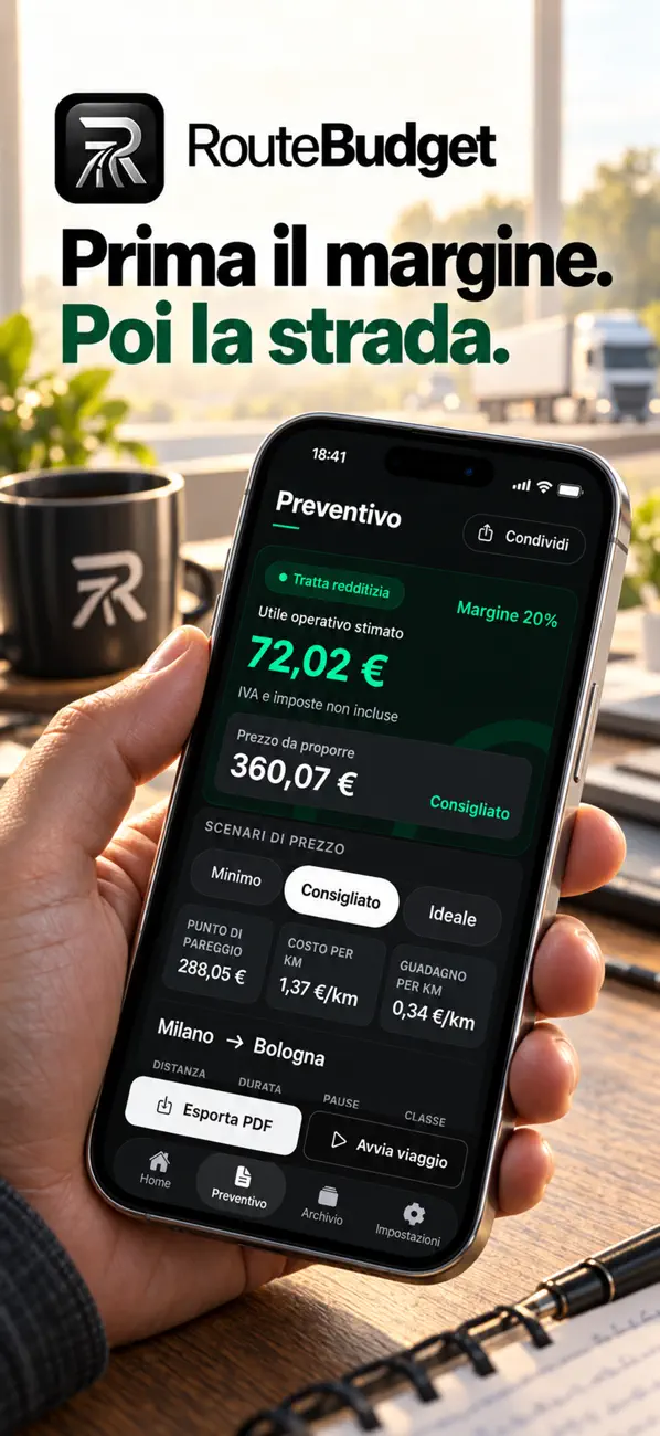 RouteBudget — anteprima promozionale dell’app