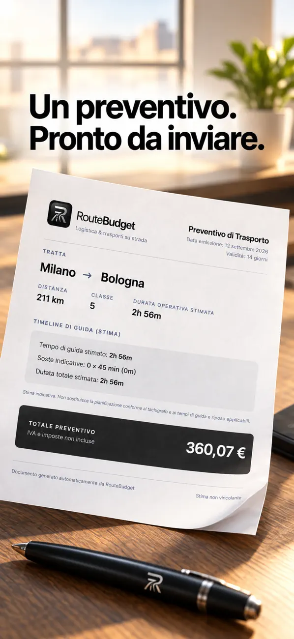 Materiale App Store: esempio illustrativo del preventivo PDF